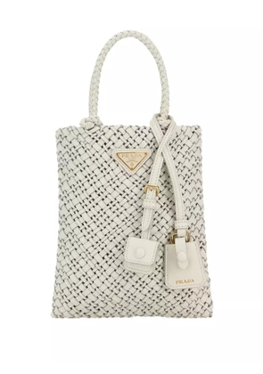 Prada triangle-logo tote bag - White