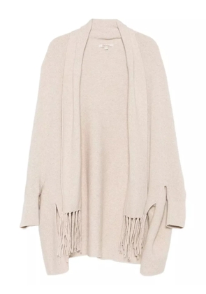 Barbour fringe-detail shawl-collar cardigan - Neutrals