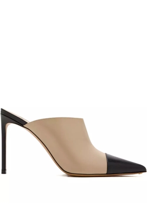 Francesco Russo 105mm pointed-toe stiletto mules - Neutrals