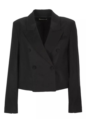 MAISON HOTEL cropped double-breasted blazer - Black