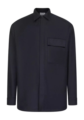 D4.0 buttoned-cuff patch-pocket shirt - Blue