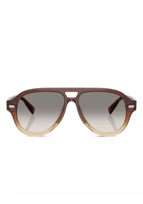 Brunello Cucinelli logo-print sunglasses - Brown