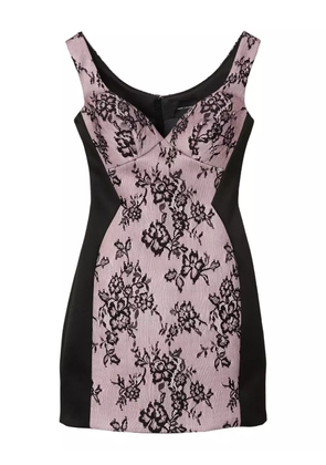 Marc Jacobs floral-lace panelled mini dress - Pink