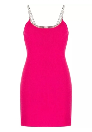 Rabanne rhinestone-trim mini dress - Pink