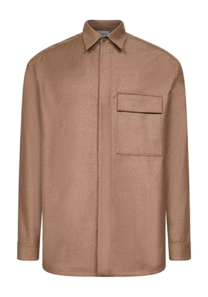 D4.0 buttoned-cuff patch-pocket shirt - Neutrals