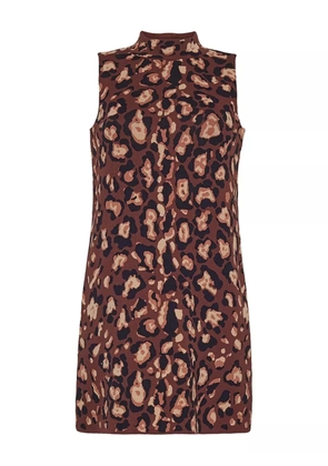 Cara Cara Myrtle leopard-print high-neck dress - Brown