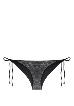 Karl Lagerfeld Ikon lurex tie-fastening bikini bottoms - Grey