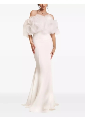 Ana Radu off-shoulder ruffled dress - White