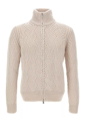 Gran Sasso high-neck cardigan - Neutrals
