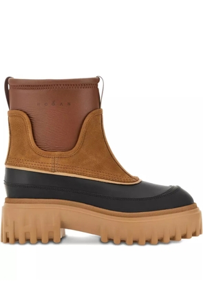 Hogan H700 suede leather boots - Brown