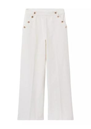 Claudie Pierlot button-fastening corduroy pants - White