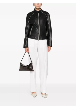 Emporio Armani leather zip-front jacket - Brown