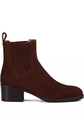 Doucal's elastic-panel suede boots - Brown