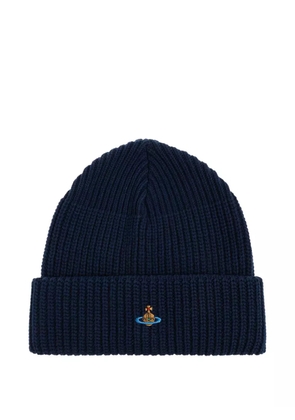 Vivienne Westwood ribbed orb beanie - Blue