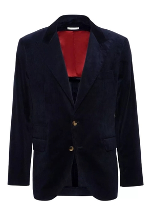 Brunello Cucinelli velvet two-button blazer - Blue