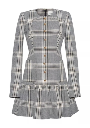 Cara Cara Adams plaid ruffled mini dress - Grey