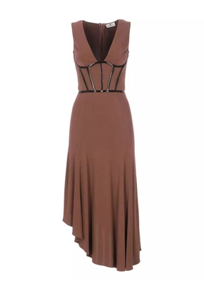 Elisabetta Franchi asymmetric dress - Brown