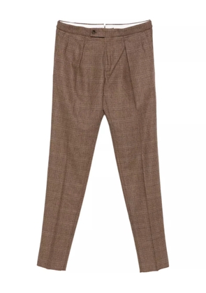 Incotex pleated checked trousers - Brown
