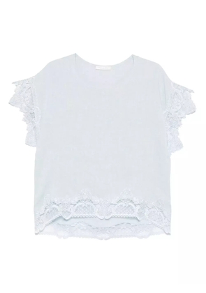 MAURIZIO MYKONOS corded lace-trim blouse - Blue