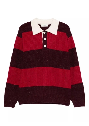 DUNST striped polo-neck sweater - Red