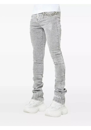 GUAPI crystal-cross jeans - Grey