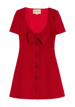 Valentino Garavani bow-detail tweed mini dress - Red