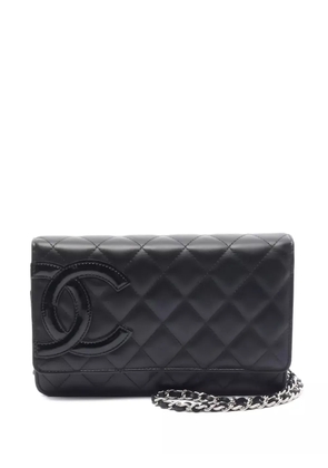 CHANEL Pre-Owned Cambogne Ligne quilted wallet - Black