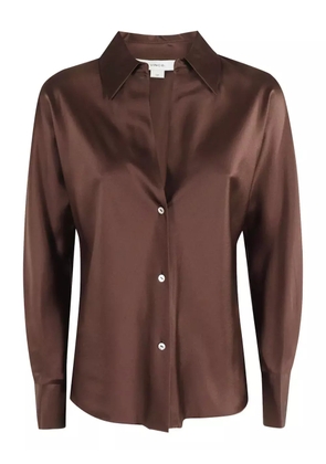 Vince satin long-sleeve shirt - Brown