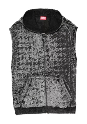 Diesel hooded zip-up vest - Black