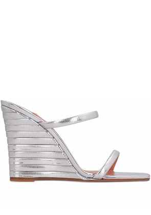 Aquazzura 95mm Riviera wedge sandals - Grey