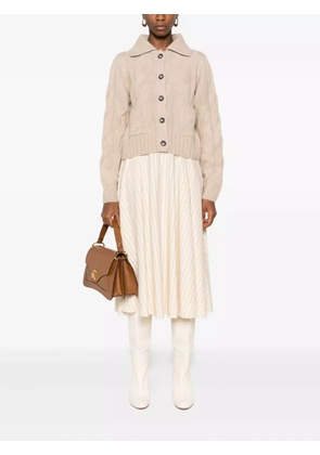 Allude cable-knit cardigan - Neutrals