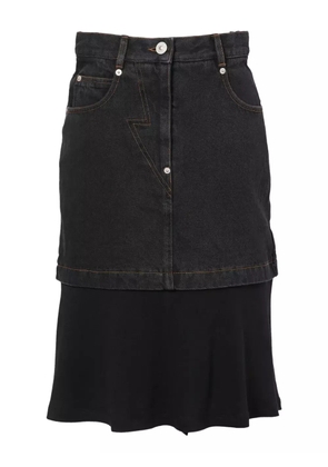 pushBUTTON layered midi skirt - Black