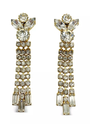 Jennifer Gibson Jewellery 1960s crystal drop clip-on earrings - Gold