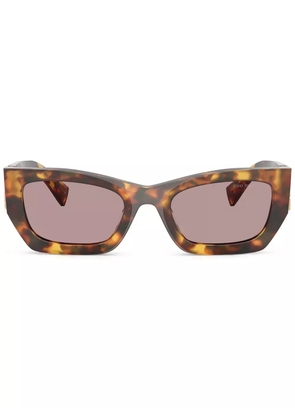 Miu Miu Eyewear logo-lettering sunglasses - Brown