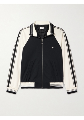 CELINE - Logo-Embroidered Striped Tech-Jersey Track Jacket - Men - Black - XS
