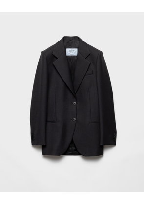 Single-breasted gabardine jacket