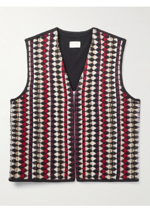 Aimé Leon Dore - Jacquard-Knit Wool Zip-Up Gilet - Men - Red - XS