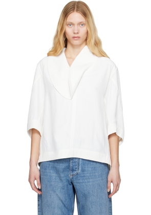 Bottega Veneta Off-White Grainy Viscose Linen Cocoon Shirt