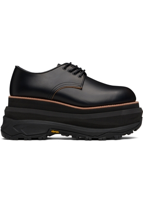 sacai Black Leather Oxfords