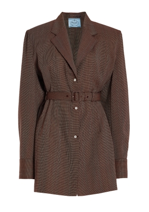 Prada Single-Breasted Pinstriped Wool Jacket - Moda Operandi