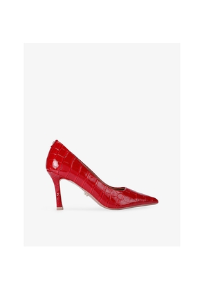 Womens Carvela Corletta Heeled Faux-Leather Courts