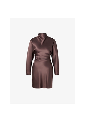 Womens Malina Zora Draped Satin Mini Dress