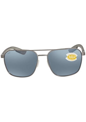 Costa Del Mar Wader Grey Silver Mirror Polarized Polycarbonate Navigator Mens Sunglasses 6S4003 400318 58