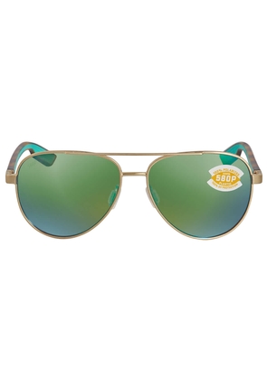 Costa Del Mar PELI Green Mirror Polarized Polycarbonate Unisex Sunglasses PEL 287 OGMP 57