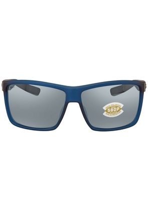 Costa Del Mar Rinconcito Gray Silver Mirror Polarized Polycarbonate Rectangular Mens Sunglasses 6S9016 901610 60