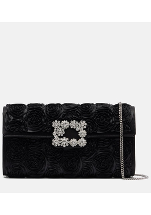 Roger Vivier Efflorescence embellished satin clutch