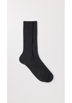 The Ribbed Cotton Sock Black