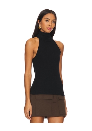 Enza Costa Knit Halter Turtleneck in Black. Size XL. Also in L.