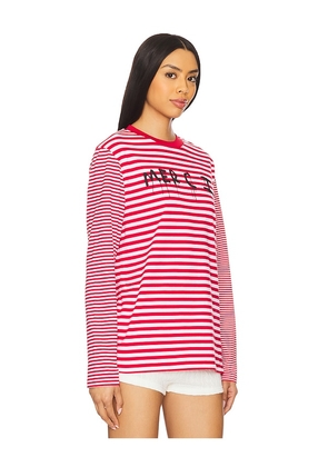 etre cecile Merci Breton Long Sleeve Tshirt in Red. Size S. Also in L, XS.