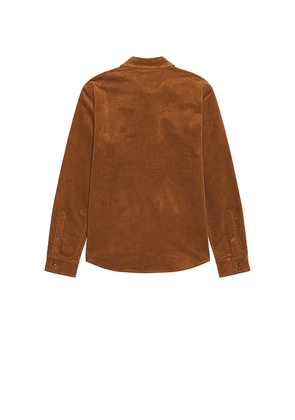 Monfrere Eastwood Needle Cord Shirt in Brown. Size L. Also in M, S, XL/1X.